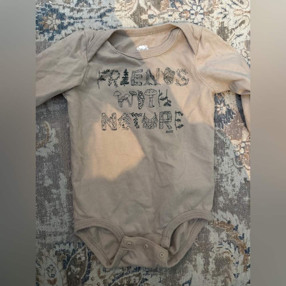 Roots Tan 'Friends with Nature' Bodysuit